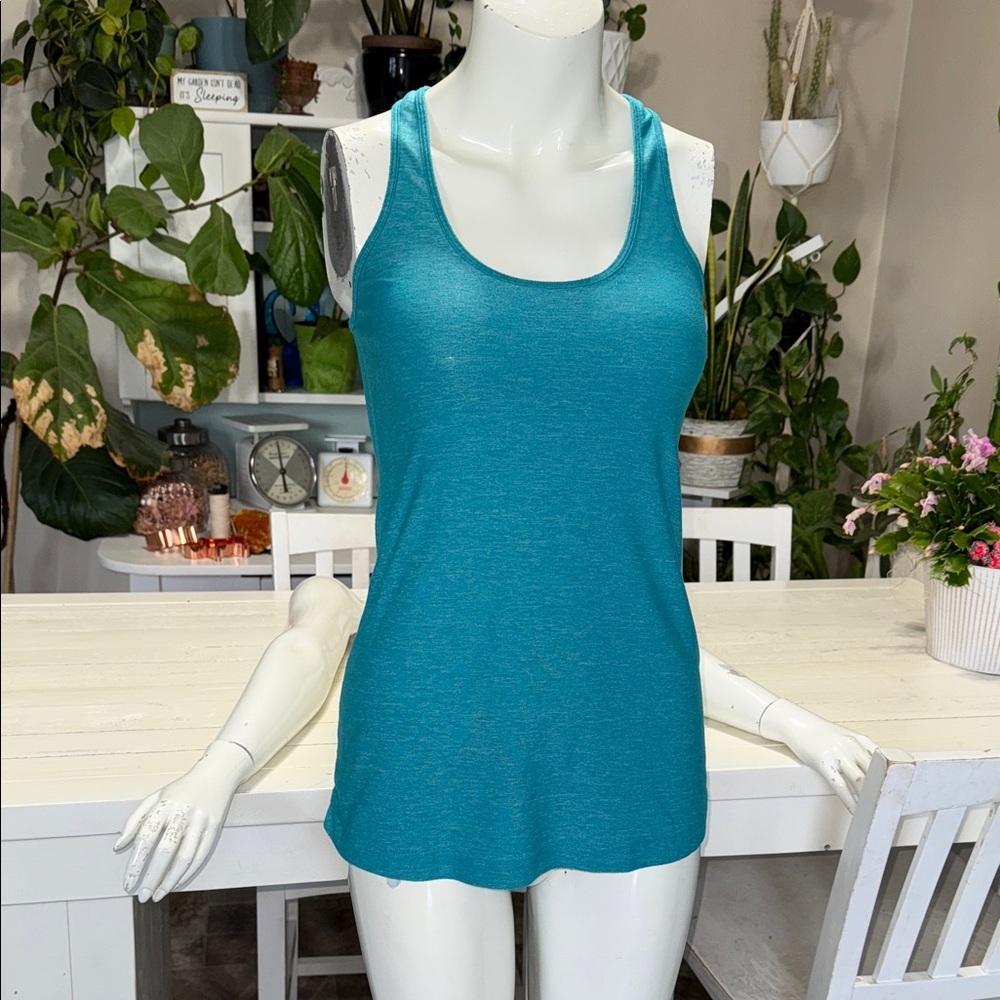Lululemon Cool Racerback Rare Extra Soft Teal Turquoise Heather Tank Top Size 8